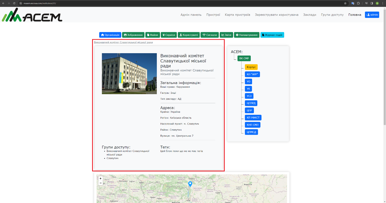 загальна інформація про організацію